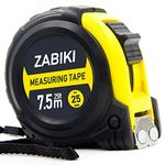 Zabiki Measuring Tape Measure, 25 Ft Decimal Retractable Dual Side Ruler with Metric and Inches, Easy to Read, for Surveyors, Engineers and Electricians, with Magnetic Tip and Rubber Protective Casing