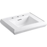 KOHLER K-2239-8-0 Memoirs Pedestal Bathroom Sink Basin with 8" Centers, White