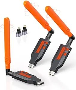 Coolpie Wireless HDMI Transmitter and 2 Receivers, Plug and Play, 350FT Long Range, 2.4G/5G 1080P HD Output Wireless HDMI Extender for Streaming Video/Audio from Laptop, PC to TV/Projector (3pcs)