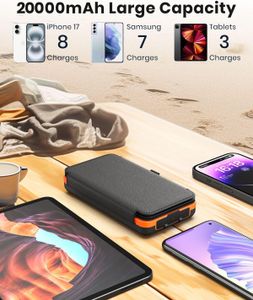 Hiluckey Solar Charger 25000mAh Power Bank – 4 Panels, USB-C, Waterproof