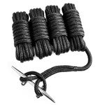 Young Marine 4 Pack 1/2” X 15’ Dock Lines|Marine-Grade Double-Braided Nylon Dock Line with 12” Eyelet.Hi-Performance Boat Rope Mooring Rope Dock Line