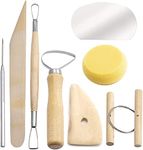 LUTER 8 Pieces Wooden Ceramic Clay Tool Set, Ceramic Clay Wax Pottery Carving Modeling Cleaning Tools