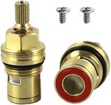 Faucet Valves, Brass Ceramic Stem Disc Cartridge Replacement Quarter Turn 1/2" for Bathroom Kitchen Tap (1 Pair Hot & Cold)