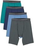 Fruit of the Loom Men's Lightweight Micro-Stretch Boxer Briefs Underwear, Long Leg-4 Pack-Assorted Colors, XXL (Pack of 4)