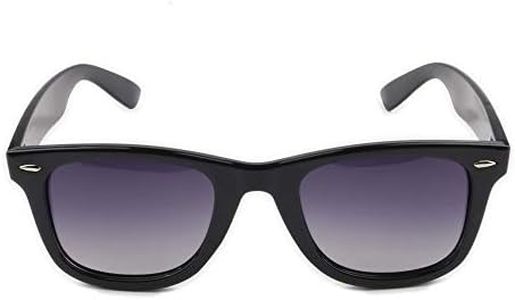 Contacta, Ikona, Occhiali da Sole per Uomo e Donna, Occhiali con Lenti Polarizzate, Montatura Squadrata e Resistente, Colore Nero, Lente Grigia, Confezione con Sacchetto Portaocchiali, 24g