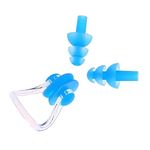 KNYUC MART Swimming Nose Clip and Ear Plugs Set with Protective Case – Adjustable, Comfortable, Anti-Slip Waterproof Nose Clip & Ear Plugs for Swimmers, Pool, and Outdoor Water Activities (1 Pcs.)