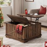 YITAHOME Farmhouse Lift Top Coffee Table, Square Wood Center Table with Large Hidden Storage Compartment for Living Room, Rustic Cocktail Table with Lift Top for Home Office,Reclaimed Barnwood