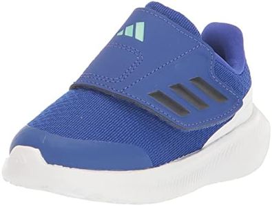 adidas Baby Run Falcon 3.0 Hook-and-Loop Sneaker, Lucid Blue/Ink/White, 4 US Unisex Infant