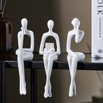 XINXUAN White Decor Statue Abstract Resin Sculpture Ornament Art Figurine Modern Home DéCor Accents Office Decor Bookshelf Decor TV Stand Table Decorations for Living Room