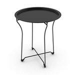 Atlantic Metal Tray Side Table (Black), Steel, One Size