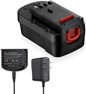 18V Battery & Charger 3.7Ah HPB18 for Black and Decker 18V 244760-00 A1718 FS18FL FSB18 Firestorm + 90571729-01 Multi-Volt Output Battery Charger for Black & Decker 9.6-18V Batteries