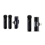 Digitek® (DWM 003 Wireless Microphone with Receiver Set, 2 Mics + 1 Receiver, Type C Connector, 4 H