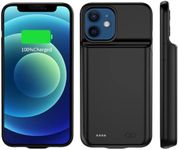 YISHDA Battery Case for iPhone 12 Mini, 6800mAh Slim Portable Rechargeable Protective Battery Pack Cover Power Bank Charging Case Compatible with iPhone 12 Mini/13 Mini (5.4 inch) (Black)