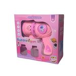 BLiSS HUES Automatic Space Bubble Gun Toy with Light and Bubble Solution- 5000+ Bubbles Per Minutes -Leak-Proof Bubble Machine for Kids Age 3+ - Pink