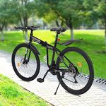 SanBouSi 26 Inch Folding Mountain Bike Adult 21 Speed, Carbon Steel Lightweight Mountain Bicycle Disc Brake Foldable Bike Outdoor For Adult Men and Women Teens Height Adjustable