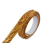 Self-adhesive Borders Sticker Home Decoration PVC Self-Adhesive Wall Trim Strip Baseboard Ceiling Wall Molding Line 3D Wall Sticker Frame Decorative Line Wallpaper Border ( Color : Gold , Size : 2.6CM