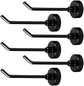 XIHIRCD 6pcs Magnetic Hanging Hooks, 1.7lb 3 Inch Large Long Heavy Duty Hook, Strong Magnet Cabin Fridge Wall Mount Peg, Magnetic Hanger for Cruise Ship Travel Garage Kitchen Refrigerator (Black)
