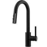 Black Kitchen Faucet with Pull Down Sprayer, Single Handle Pull Out Kitchen Sink Faucet, Commercial Farmhouse RV Bar Utility Kitchen Faucets KF008B