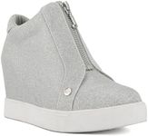 Juicy Couture Women's Platform Wedge Sneakers High-Top Shoes-Journey, Joanz-silver, 11