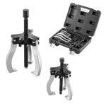 VEVOR Gear Puller Set, 3" and 7" Puller Kit, 3 Jaw Gear Bearing Flywheel Pulley Removal Tool, 2 or 3 Reversible Jaws Wheel Puller, Vertically and Horizontally, External and Internal, 2-Piece