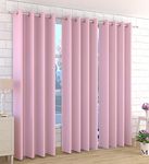 Kiara Creations 2 Piece Room Darkening Thermal Insulated Solid Blackout Curtains For Door 7 Feet, Baby Pink (Baby Pink, Door - 7 Feet), Opaque