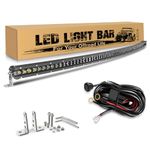 COLIGHT LED Light Bar Curved 50 inch Slim led bar Single Row Light Bar Offroard Driving Light for ATV Truck Tractor UTV Marine Behind Grille Flood Beam with Wiring Harness IP68