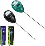 Soil Moisture Meter Sensor, Water Monitor Indicator Sensor, Hygrometer for Outdoor Indoor Large Pot Plants, Black and Green, 2 Pack