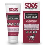 Soos Pets Pet Rescue Cream Natural Dead Sea Mineral Enriched Fast Absorbing Reduce Pain Topical Treatment of Injuries Cuts damaged skin for Dogs and Cats - 1 Pack (50ml)