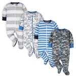 Onesies Brand Baby Boys' 4-Pack Sleep 'N Play Footie, Blue Dino, 0-3 Months