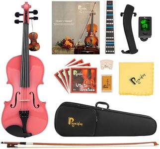 Poseidon Kids Violin Beginner, 1/2 Size Violins, Pink Violin Set Include Case, Rosin, Bow, Horse Bridge, Extra Violin Strings, Shoulder Rest, Manual Instruction