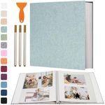 Vienrose Photo Album Self Adhesive 4x6 5x7 3x5 8x10 Scrapbook Album DIY Scrap Book with Metallic Pen 120 Pages Turquoise