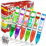 YUE MOTION Liquid Motion Bubbler Pens - Colorful Liquid Ballpoint Pen for Back to School Gift，Stocking Stuffers, Easter Basket Stuffers -Fidget Toy Pen for Stress Relief and Anxiety(6 Pack)