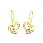 CANDERE - A KALYAN JEWELLERS COMPANY 18K BIS Hallmark Pure Yellow Gold and certified SIIJ Real Diamond Stud Earring for Kids with Kidney Wire closure