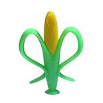 Corn Baby Toothbrush, Self-Soothing Pain Relief Soft Baby Teething Toys, Training Kids Toothbrush for Babies, Toddlers, Infants, Boy and Girl, Natural Organic BPA Free, 3+ Months, Corn Teether
