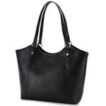 Tote Bag Purse for Women,Vaschy Fashion Large Vegan Leather Top Handle Satchel Shoulder Bag Handbag with Zipper for Work Black