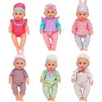 deAO 6 Set Dolls Clothes Outfits for 12 to 14 Inch Baby Dolls Dress-Up Fashion Baby Doll Clothes Accessories for New Born Baby Dolls, Dolls Clothes(Doll not included) (12 to 14 Inch)