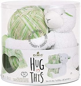 DMC Hug This Knitting & Crochet Yarn Kit with Lamb Toy