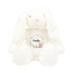 Crafted Memories® - Personalised Bunny Rabbit Teddy | Customisable Soft Toy for Girls and Boys | Ideal for New Baby, Christening, Birthday | CE Certified | Grey or White