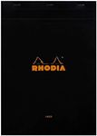 Rhodia No. 18 A4 Top Stapled Ruled with Margin Notepad, Black