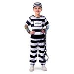 Spooktacular Creations Prisoner Jail Halloween Costume with Tattoo Sleeve and Toy Handcuffs for Kids