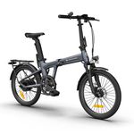 ADO Air20Pro Electric Bike Folding, EBike for Adults, 20" Folding Electric Bicycle, Belt Drive, Bafang Motor, ECO and SPORT Mode, Adjustable Shock Absorption, LCD, APP, Range Up To 100KM (Grey)