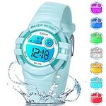 Edillas Kids Watches Digital Girls Boys,7 Colors Light Wristwatch for Child Waterproof Sport Outdoor Multifunctional Wrist Watches with Stopwatch/Alarm (Green)