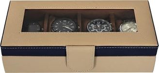 Fly Fashion Watch Box Holder Organizer Case in 4 Slots of Watches for Men and Women with Transparent Display