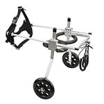 Large size 2 wheels light aluminum alloy pet dog wheelchair, adjustable dog wheelchair, walk assistant cart kit Fit for 31~41cm back legs handicapped hind legs 9 to 20kg pet dog to walk