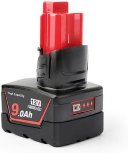DKSIDKN 12V 9.0Ah Li-ion Replacement 12V Battery Compatible with Milwaukee 48-11-0490 48-11-2402 48-11-2411 48-11-2430 48-11-2450 48-59-2440 12V Cordless Tools（Not Made in Milwaukee）
