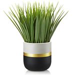 Artificial Plants Small Faux Plant Decor Fake Potted Plant Faux Plants in Pots Fake Grass Pot for Home Table Office Desk Room Bathroom House Indoor Decorative Gifts