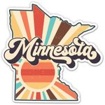 Minnesota Retro Style State Vinyl Sticker - Car Phone - 3"