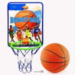 Kid Kraze® Basket Ball for Kids Basketball Set with 1 Extra Ball Toys for Boys and Girls Portable Set with Hanging Board, Net Indoor Outdoor Games Birthday Return Gift