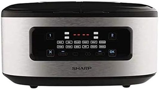 SHARP Automatic Electric Cooker 5 Litres, I JAPAN TECHNOLOGY I Multi Cooker I Pressure Cooker I Pasta Cooker I 12 Auto Menus with Temperature Control I Dual Pot with Independent Control I KN-TC50VI-SL
