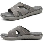 KuaiLu Womens Fashion Orthotic Slides Ladies Lightweight Athletic Recovery Yoga Mat Sandals Slip On Thick Cushion Slippers Sandals With Comfortable Plantar Fasciitis Arch Support Grey 8
